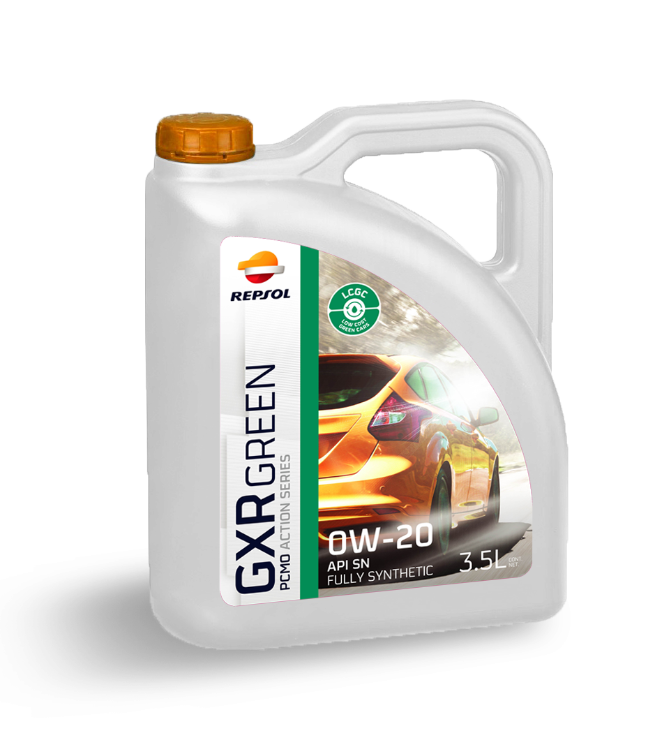Product picture. Repsol GXR GREEN 0W-20 Lubricating Oil.